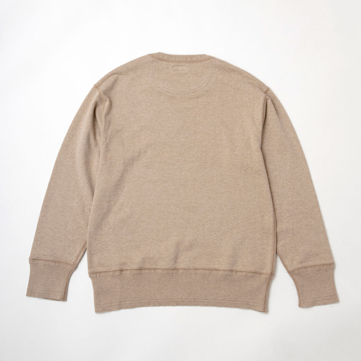 RAGTIME HEATHER MIX COTTON KNITTED AZE RIB SWEATER L/S (CAMEL