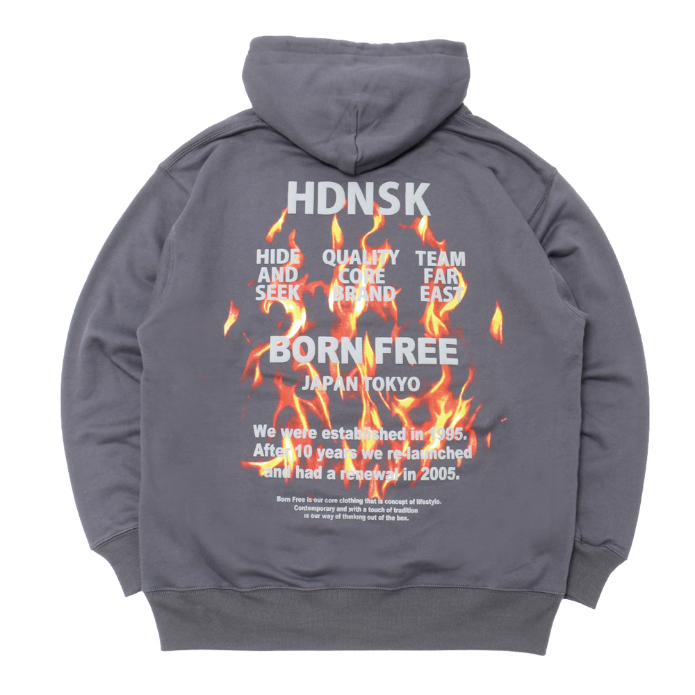 Flame Hooded Sweat Shirt / HideandSeek