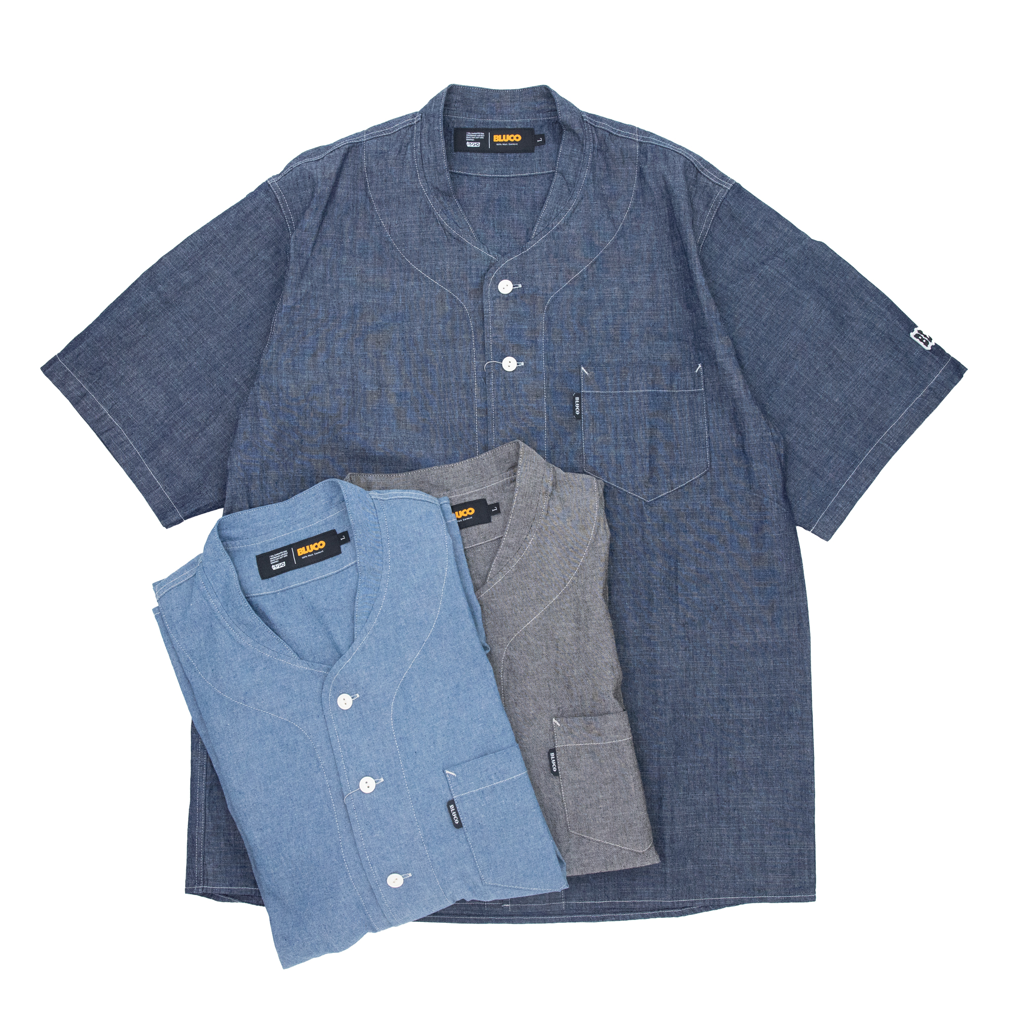 CHAMBRAY WORK SHIRTS S/S / BLUCO
