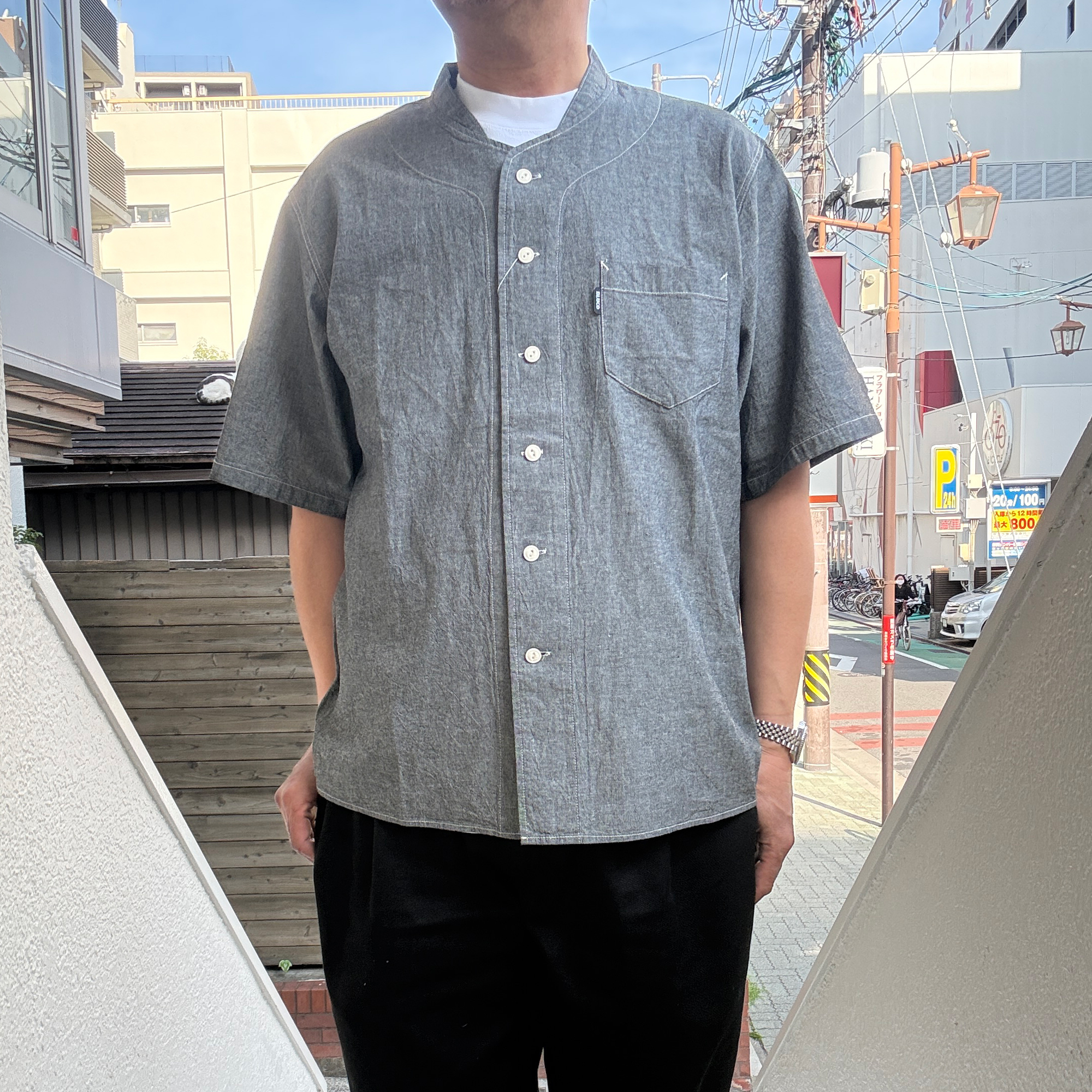 CHAMBRAY WORK SHIRTS S/S / BLUCO - 画像 (9)