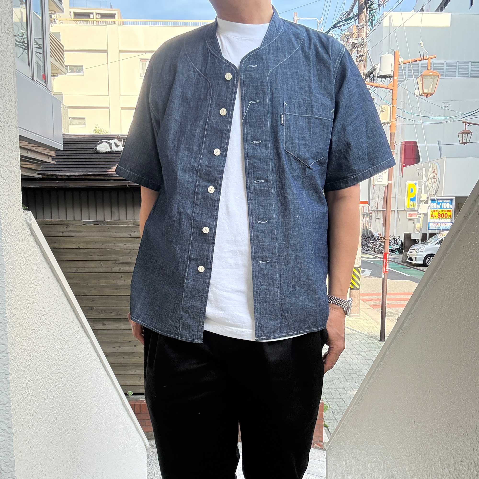 CHAMBRAY WORK SHIRTS S/S / BLUCO - 画像 (10)