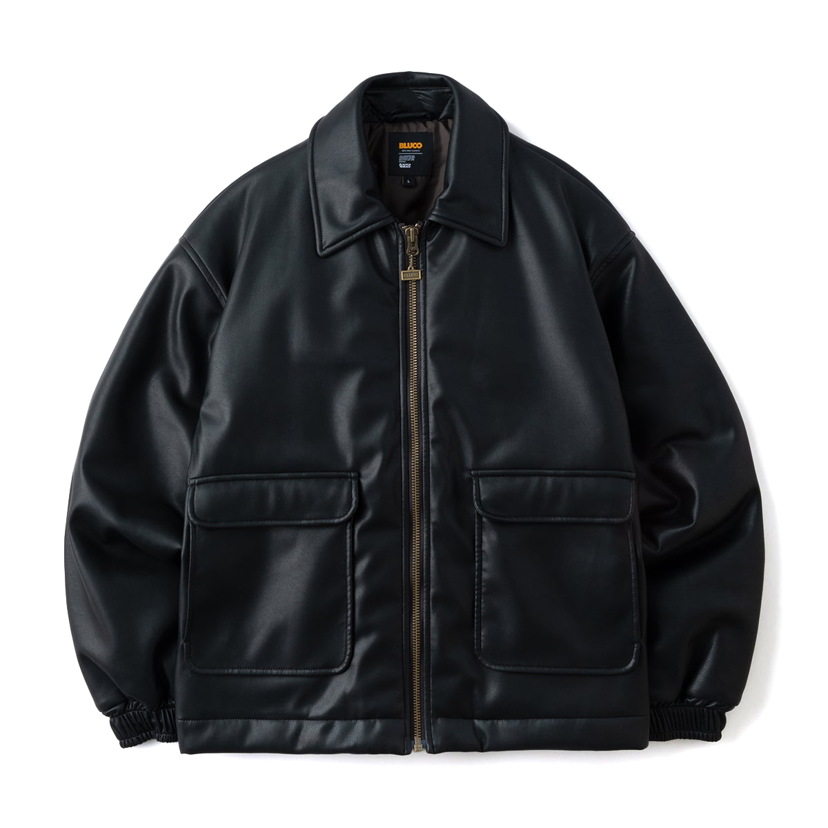 Synthetic Leather Bomber Jacket / BLUCO